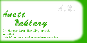 anett maklary business card